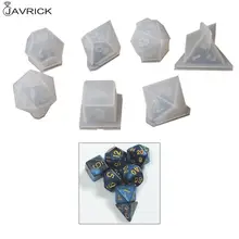 7 formas filé de dados triângulo quadrado molde de dados cristal resina cola epoxy molde kit dados jogo digital molde de silicone arte artesanato