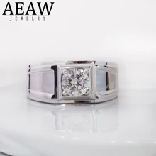 Мужское кольцо для помолвки AEAW обручальное белого золота 6 5 мм 1 0