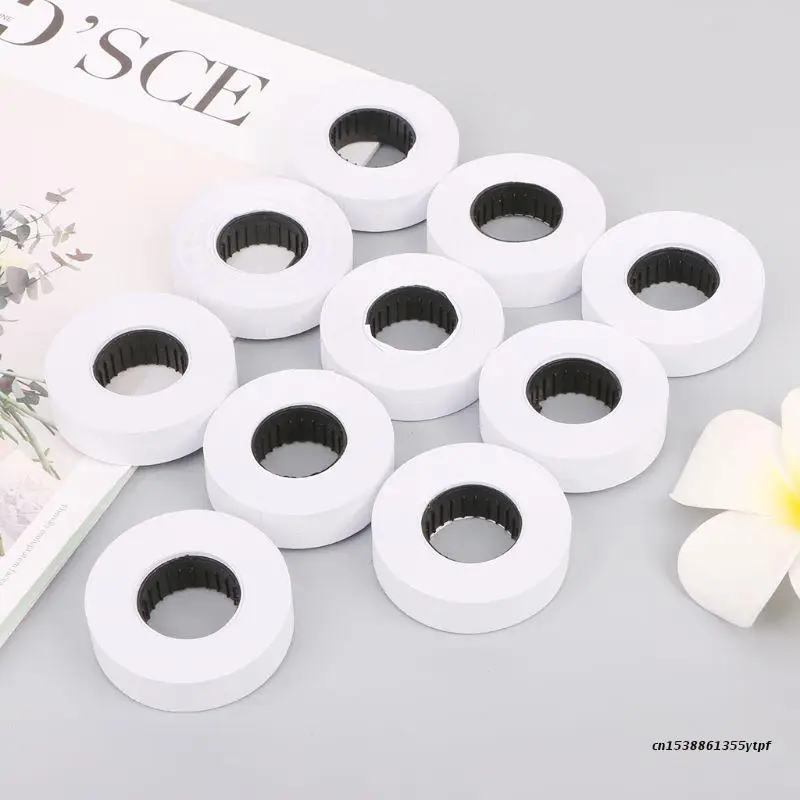 10 Rolls Price Label Paper Refill Tag Mark Sticker Double Row For MX-6600 Labeller Gun thermal label paper