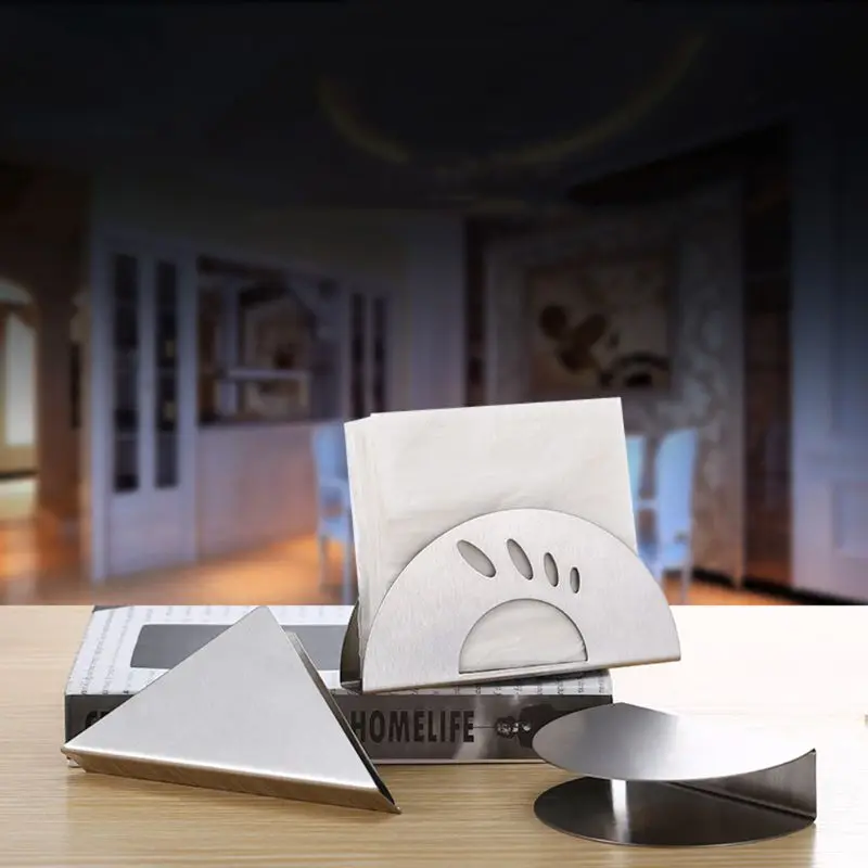 

Stainless Steel Napkin Holder Paper Serviette Dispenser Vertical Decorative Tissue Rack Box for Dining Table Kitchen Counter