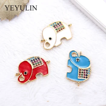 

1pcs Charms Enamel Elephant 14*22mm Tibetan Colorful Rhinestone Pendants Antique Jewelry Making DIY Handmade Craft