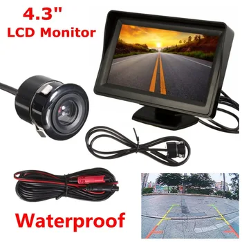 

Newest 4.3 Inch Car Rear View Backup Camera Monitor System with LCD Display Rear Reverse Parking Camera Kit Set Drop Shipping