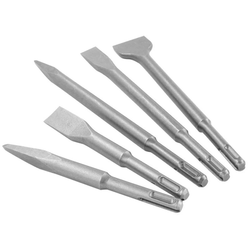 5pcs Electric Hammer Chisel Round/pointed/fat Chisel Impact Drill Bit