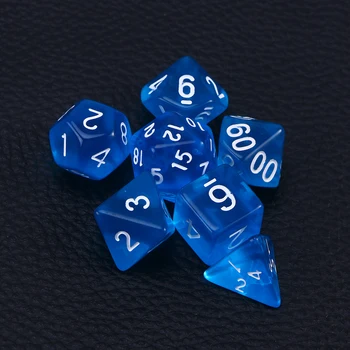 

7Pcs Polyhedral Dice Acrylic Semi-Translucent Number Game Dice Set For Dungeons And Dragons RPG MTG Table Game Playing
