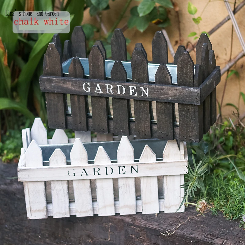 

fence design handmade shabby chic wood and zinc garden planter box