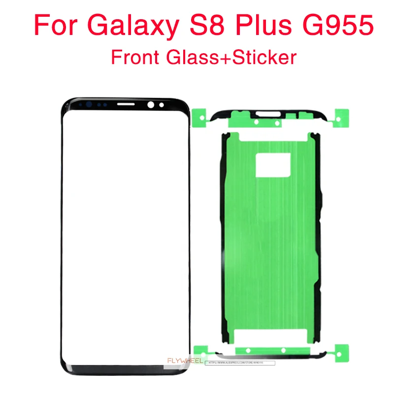 S8 Plus Sticker 1 шт. экран Сенсорная панель Замена для samsung Galaxy S8 S9 S10 Plus G950F G960 G965 передняя внешняя стеклянная линза с наклейкой+ инструмент - Цвет: S8 Plus Sticker