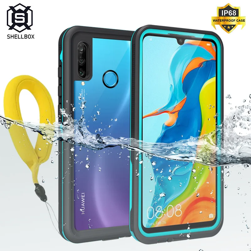 Чехол Shellbox водонепроницаемый для Huawei P30 Lite Pro P40 360 противоударный силиконовый