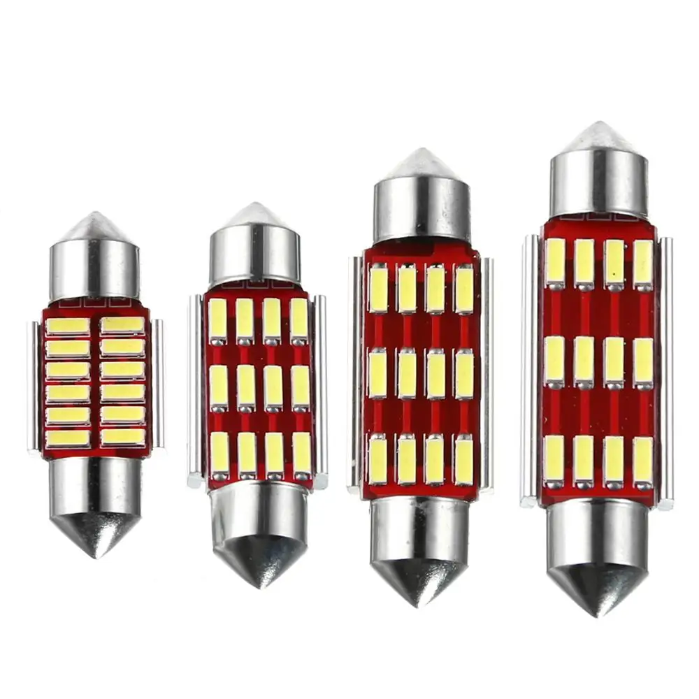 10 шт. светодиодный светильник Voiture 36 мм 39 41 купол lumiere 12SMD 4014 CANBUS De interieur c5w Ampoules Feux