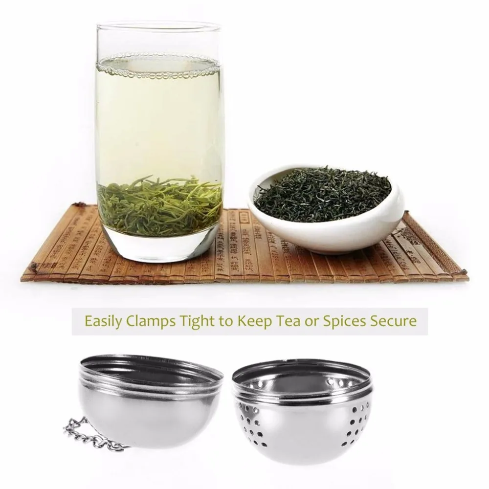 

Hot DIY 51-100ml Stainless Steel Tea filter Strainer Teas Infuser Mesh Tea Locking Spice Egg Shaped Ball kitchen tools Reusable