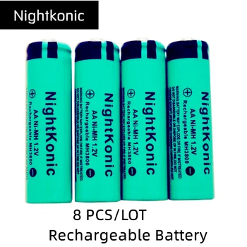 

8 pcs/lot Original High Quality Nightkonic AA Battery 1.2V voltage ni-mh aa Rechargeable Battery ( 14500 size)