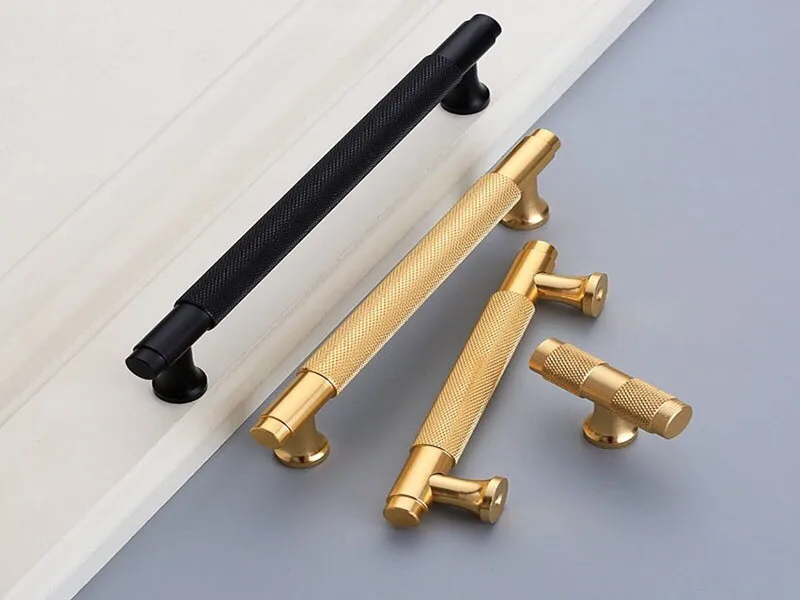 North European Cupboard Pulls 128mm Knurled Brass Drawer Knobs Gold Kitchen Cabinet Handles Furniture Handle Hardware-in Cabinet Pulls  2022 Hot Sale North European Gold Knurled Furniture Handle 128mm gold kitchen cabinet handles factory,durable north european cupboard pulls,160mm Brushed Brass drawer knobs,Polished Brass Knurled cabinet Handle,Knurled T bar pull,Gold bar Pull