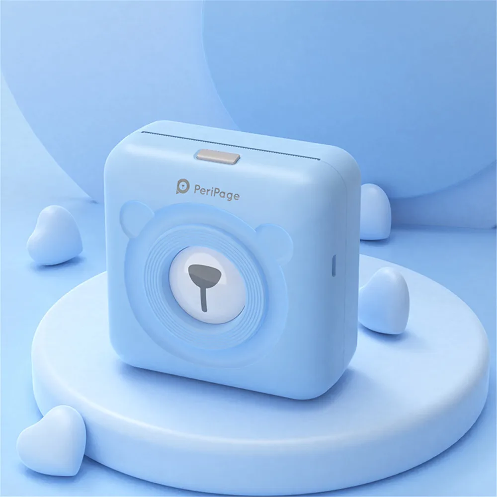 Термальный Bluetooth принтер 58 мм портативный мини беспроводной POS фото принтер для Android IOS Телефон GZM5804 - Цвет: Синий