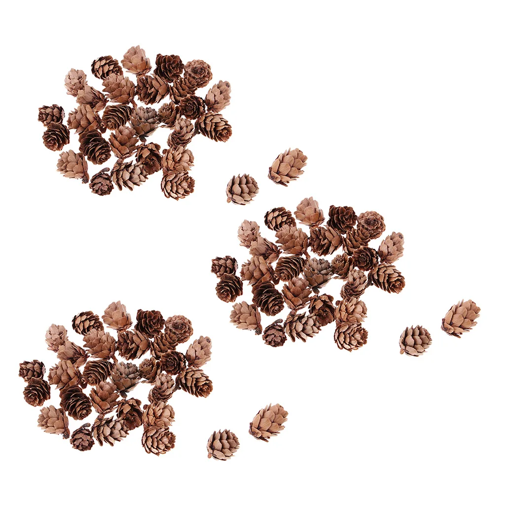 90pcs Small Real Natural Pine Cones for Christmas Ornaments Home Decoration