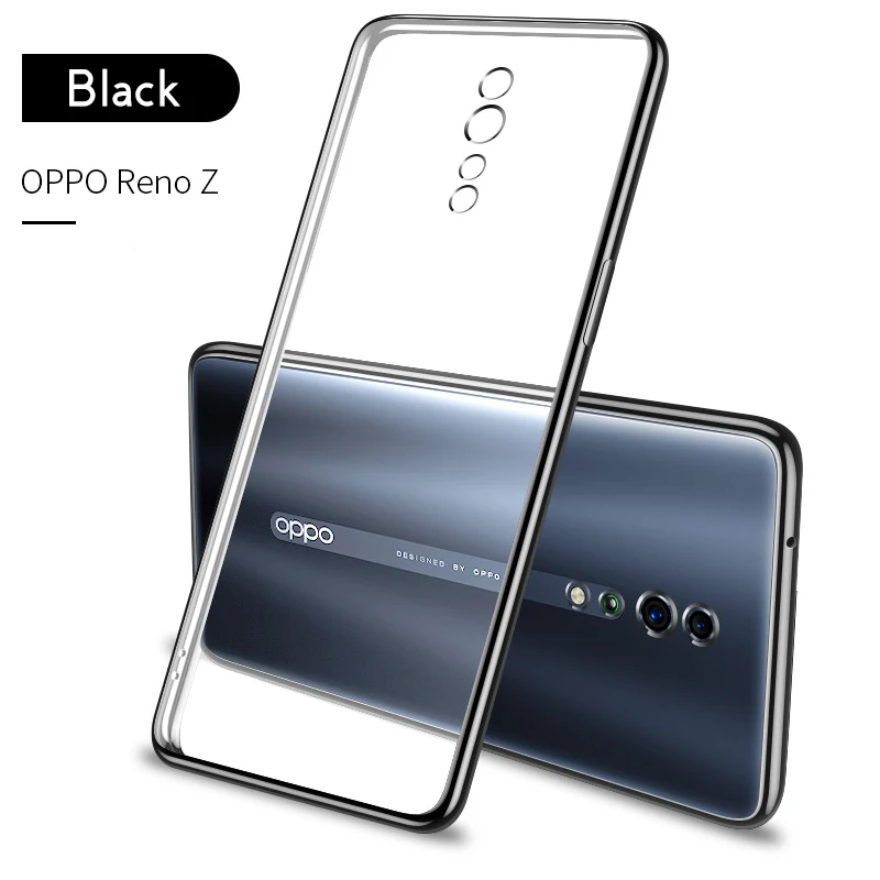 ADKO глянцевый красивый мягкий силиконовый чехол из ТПУ для Oppo Reno Z, прочный Чехол с покрытием для Oppo Reno 5G 10x, версия зума 6,6 дюйма - Цвет: Reno Z Black