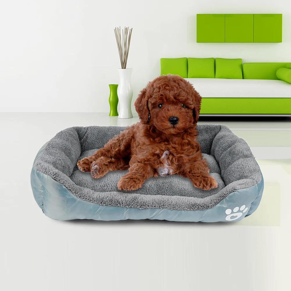 New M/L Size 3 Color Paw Print Pet Sofa Dog Cat Warm Bed Waterproof Bottom Soft Fleece Mat House Petshop Cama Perro | Дом и сад