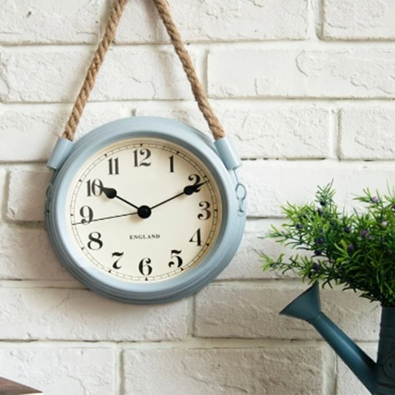 

Hot Sale Nordic Modern Minimalist Clocks Wall Clock Living Room Wrought Iron Metal Clocks Creative Quartz Clock Personality Blue