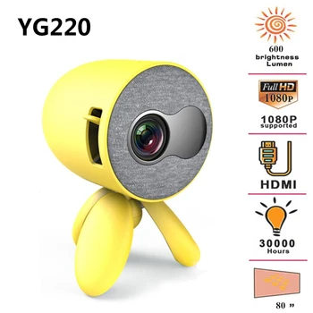 

YG220 mini projector supports mobile phone with the same screen 1080P HD HDMI USB projector video player 4k hd