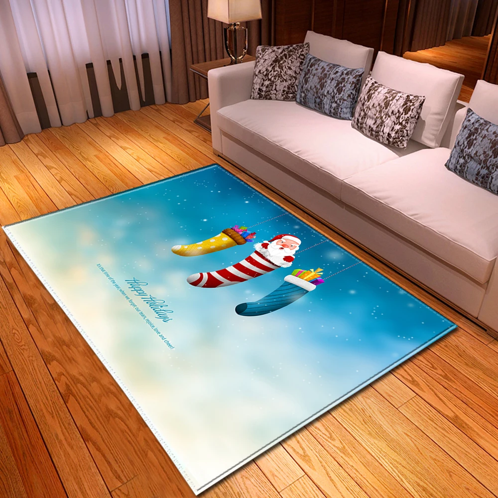 Счастливый Рождественский коврик для спальни, коврик для украшения дома, вечерние коврики для детской комнаты, игровой коврик для столовой, ковер для гостиной
