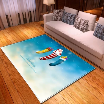 

Happy Christmas Bedroom Rug Mat Home Decoration Party Carpet Kids Room Play Mat Dining Room Area Rug Carpet for Living Room