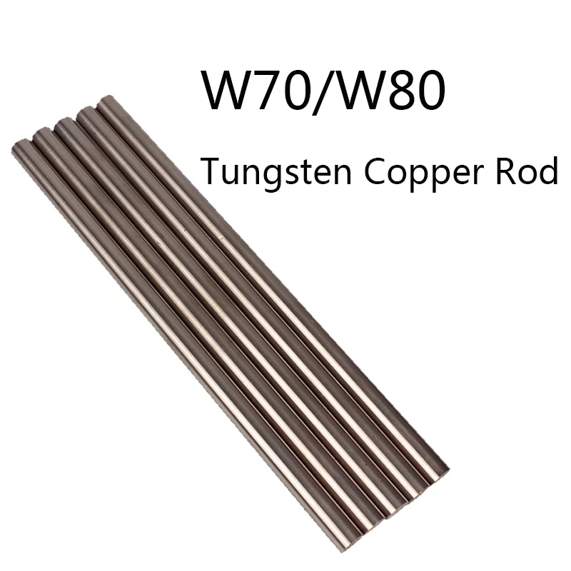 

W70 W80 Tungsten Copper Alloy Rod Welding Electrode Length 200mm Electrode Bar Anode for Electroplating Solution Dia.2mm~15mm