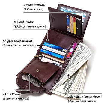 

Men's wallets leather buckle retro cowhide men's bag casual coin purse