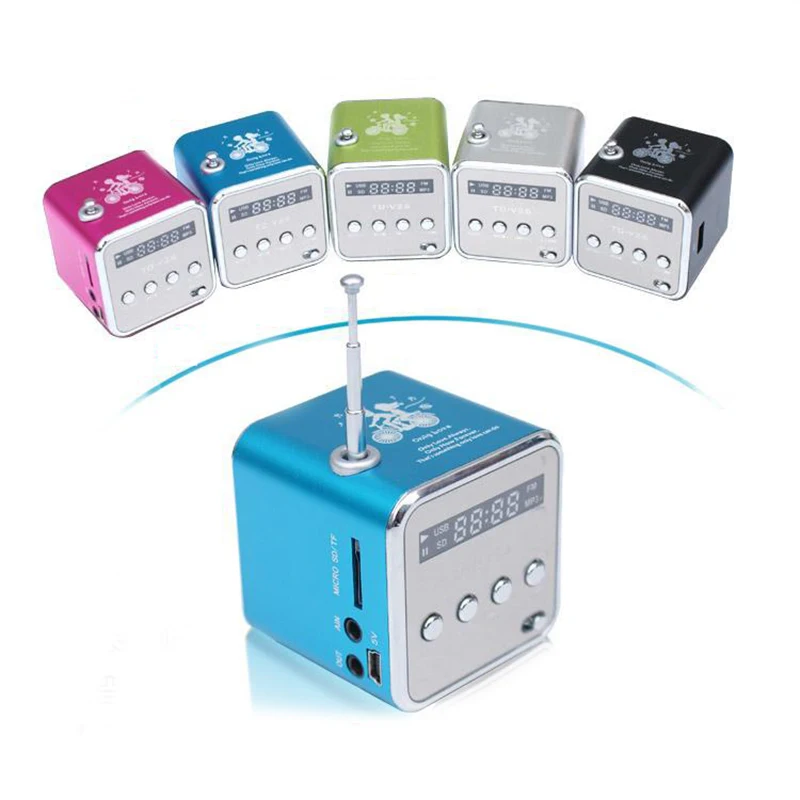 

Portable TD-V26 Digital FM Radio Speaker Mini FM Radio Receiver With LCD Stereo Loudspeaker Support Micro TF Card