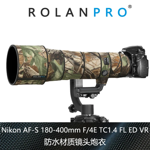 Rolanpro Copriobiettivo Impermeabile Per Nikon Af-S 180-400Mm F/4E Tc1.4 Fl Ed Vr Camuffamento Cappotto Pistole Abbigliamento Pioggia Copertura Lente