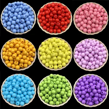 

200PCS Loose Beads Findings round DIY Jewelry Accessories 6mm Acrylic beads wholesale Necklace Bracelet Making Soild Color