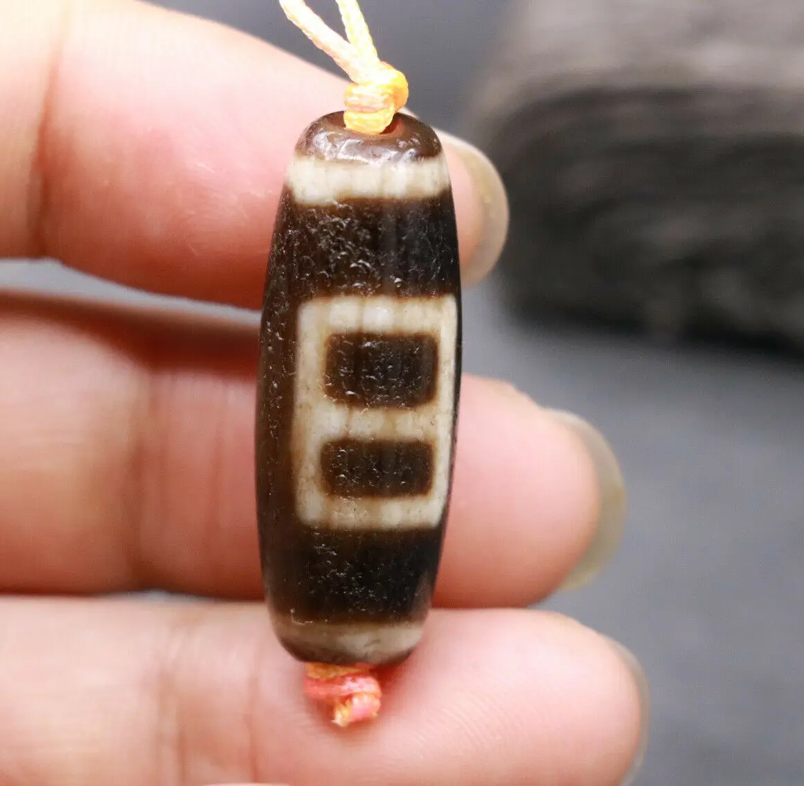 

Unique Magic Power Tibetan Old Agate Sun&Moon dZi Bead Pendant Amulet 35MM LKbrother Talisman Treasure