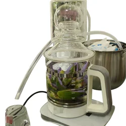 2.5l Glass Distiller Household Pure Dew Machine Mini Essential Oil Refining Equipment Electric Heating Brewer