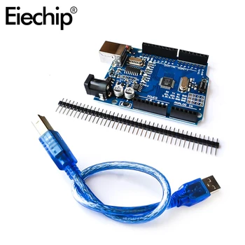 

For Arduino UNO R3 MEGA328 CH340 For UNO R3 Compatible With Usb Cable Atmega328P-AU Development Board Diy Electronic Starter Kit