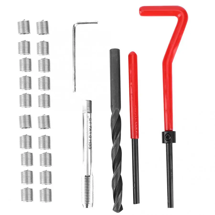 25pcs Thread Repair Kit Stainless Steel Twisted Drill Wrench Threaded