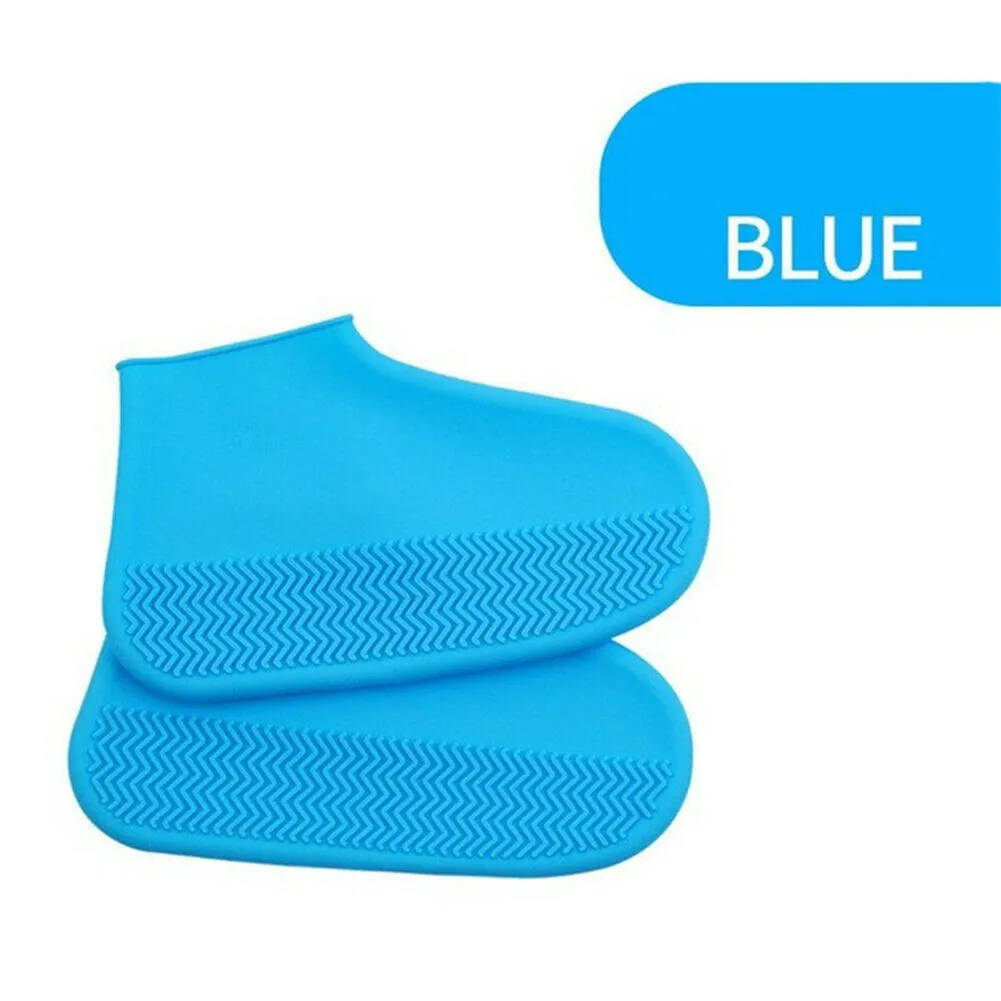 Новые водонепроницаемые бахилы, велосипедные дождевые многоразовые силиконовые эластичные противоскользящие защитные для наружного использования - Цвет: blue