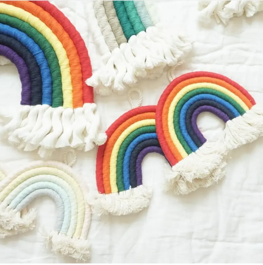 Детская декоративная подушка нордическая Радуга ткачество подушка игрушки детская спальня на стену декор украшения