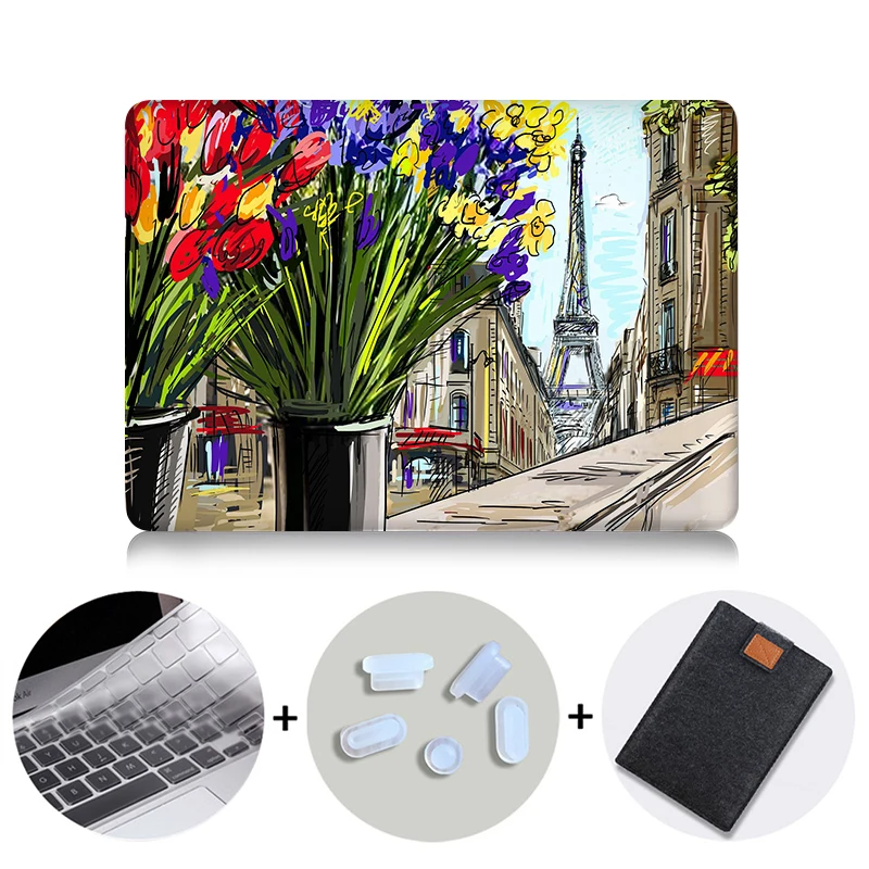 Чехол MTT с Эйфелевой башней для Macbook Air Pro retina 11 12 13 15, ручная роспись, чехол для Mac book, 13,3 дюймов, сенсорная панель, чехол для ноутбука - Цвет: MB01