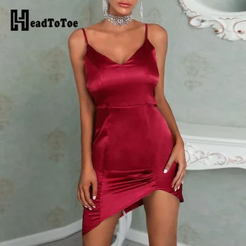

Spaghetti Strap Scrunch Details Evening Dress