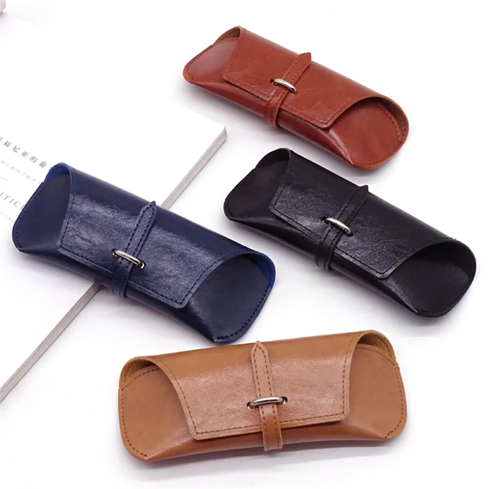 

Men Women Portable Glasses Case Pu Leather Fold-able Glasses Box For Eyeglass Oversize Sunglasses Bags Cover