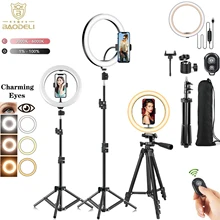 10" 26cm LED Selfie Ring Light Photography RingLight Phone Stand Holder Tripod Circle Fill Light Dimmable Lamp Trepied Streaming