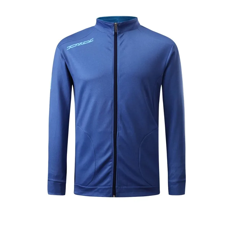 HOWE AO, удобная дышащая быстросохнущая спортивная куртка для бадминтона, тенниса, мужские и женские куртки, для фитнеса, тренажерного зала, бега, тренировочный костюм - Цвет: Синий