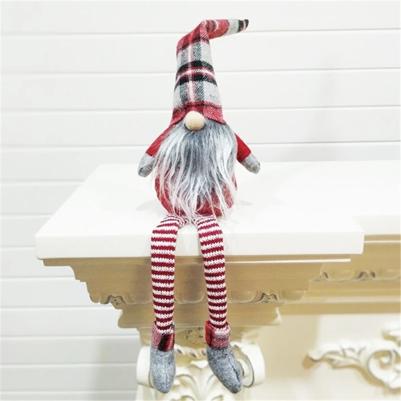 Цельность 1 шт. милое Рождественское украшение Сидящая длинная ножка без лица эльф кукольные украшения для дома Новогодний подарок для детей - Цвет: COOL 2