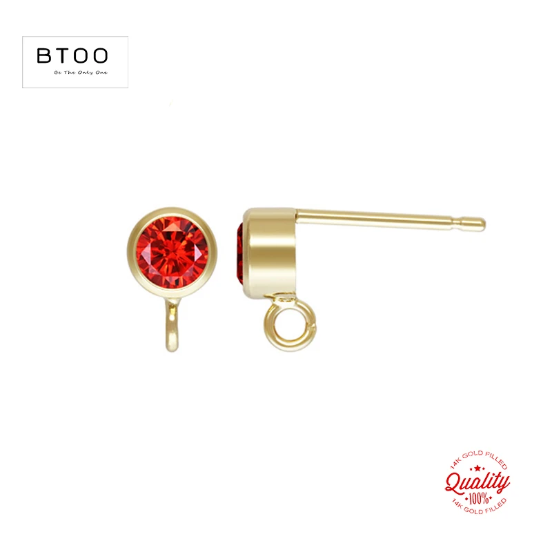 Echter 14K Gold gefüllter Ohrdraht 3MM/4MM AAA CZ Lünette Post Ohrring mit Ring Gold Ohrdraht Schmuckherstellung handgemachte DIY Ohrringe – Detail 28