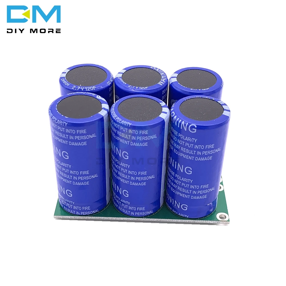 Diymore супер фарадные конденсаторы 6 шт. 2,7 в 120F супер конденсатор с защитной платой двойные ряда 16 В 20F Ultracapacitor для автомобиля
