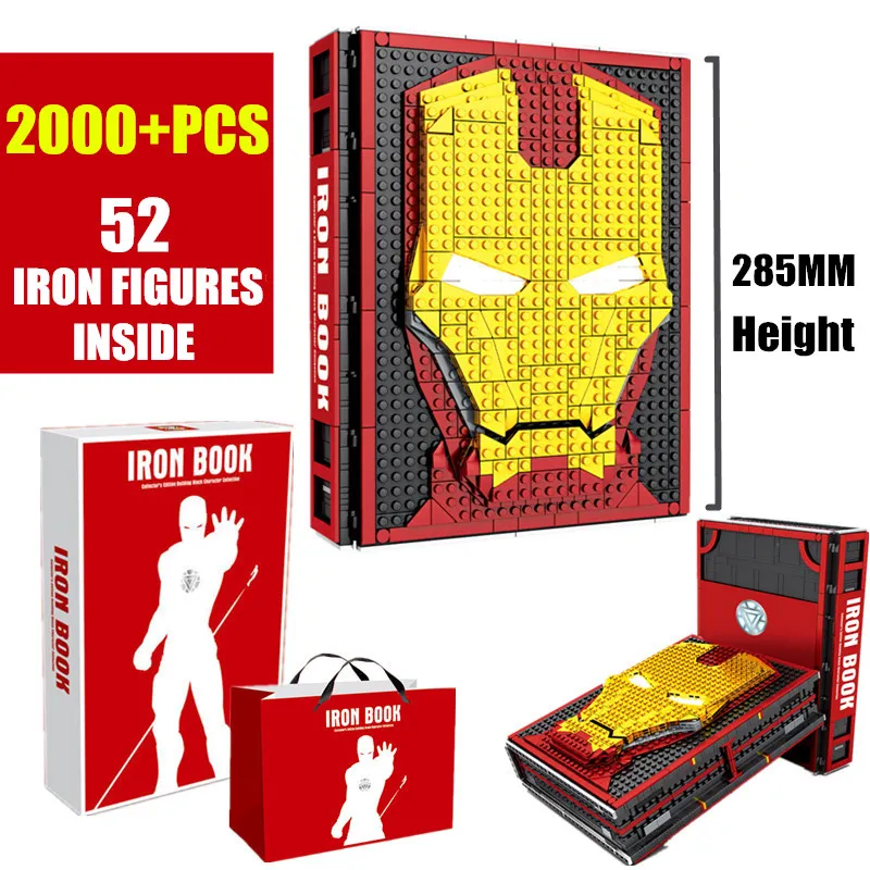 

New MOC Iron Man Collections Book Fit Lepining Marvel Avengers Building Blocks Bricks Toys SY1361 Christams Gifts For Children