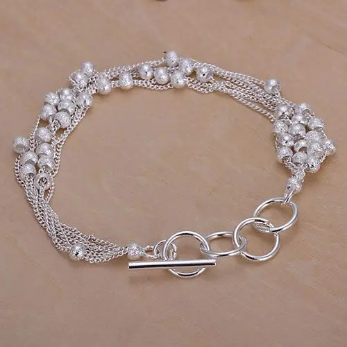 High Quality Gorgeous H030 Delicate Silver Color Bracelets For Women Charm Fashion Jewelry Six Line Beads Bracelet Avbajmia | Украшения и