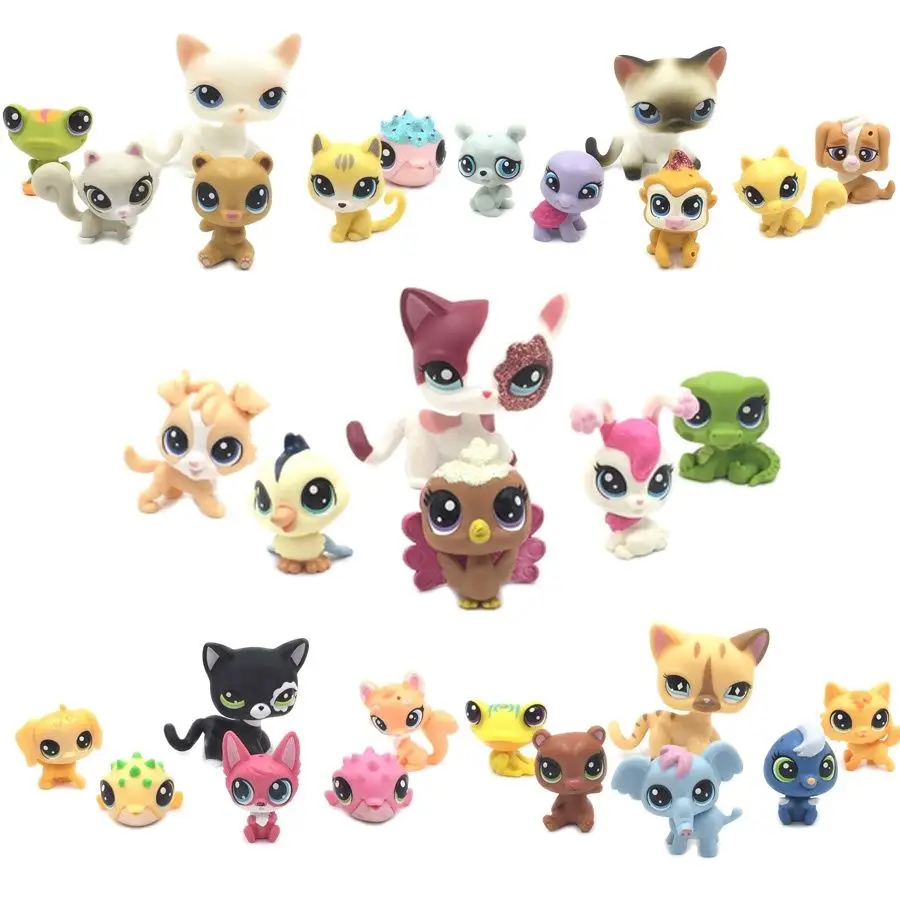 LPS кошка 6 шт./лот игрушки для питомцев стоящая с короткой шерстью 1 + 5 случайных