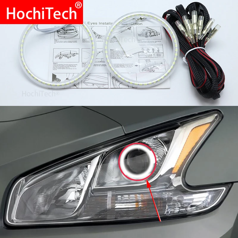 Buy VKI For Nissan Maxima 2010 2011 2012 Super Bright white color 3528 SMD led Angel Eyes kit daytime running light DRL 