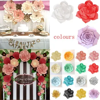 

30cm Multicolor Solid Paper Flower Backdrop Wall Giant Rose Flowers DIY Party Decor Beautiful Floral Wedding Decor Artificial