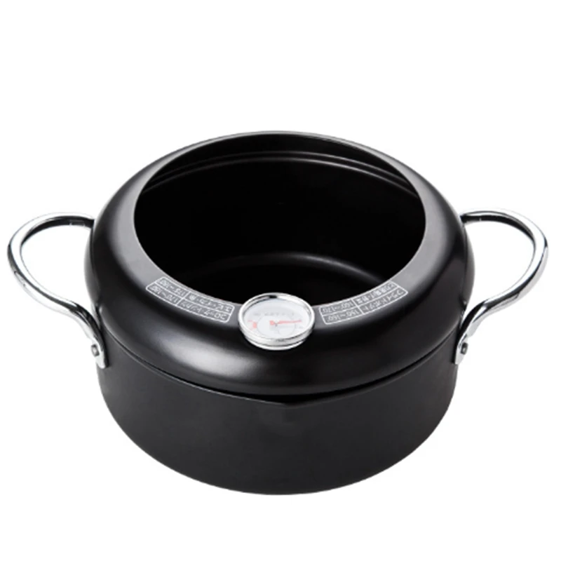 

Tempura Frying Pot Japanese Style Deep Fryer Portable Frying Pots with Thermometer Induction Cooker Gas Stove Non-Stick Kitchen