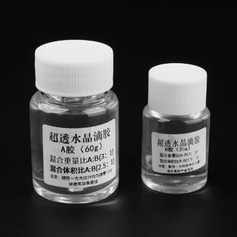 Ультра-прозрачный AB кристалл клей двухкомпонентный герметик из эпоксидной смолы быстрое высыхание 77UC