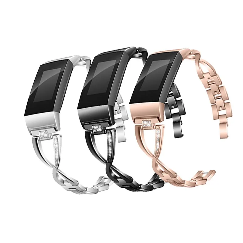 Элегантный ремешок для часов Fitbit Charge 3 ремешка сменный металлический из